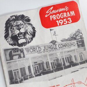 VTG 50s Jungle Land World Compound Program Mabel Stark CA MGM Circus Lions